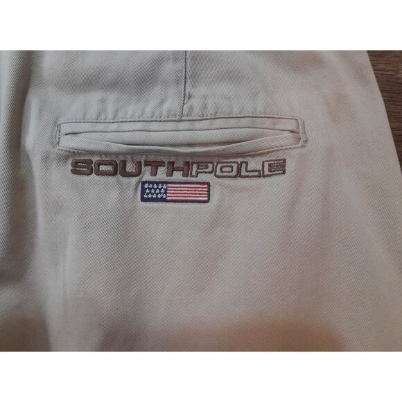 Vintage Y2K Southpole Wide Leg Retro Baggy Sz 32 Skater Hip Hop Pants Khaki Tan - Picture 8 of 10